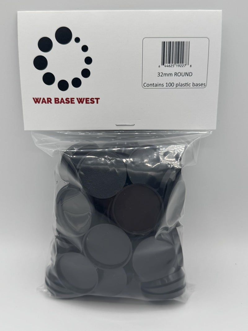 War Base West Lot of 100 32mm Round Bases for Warhammer 40k + AoS Games Workshop Wargame Bitz - Image 1