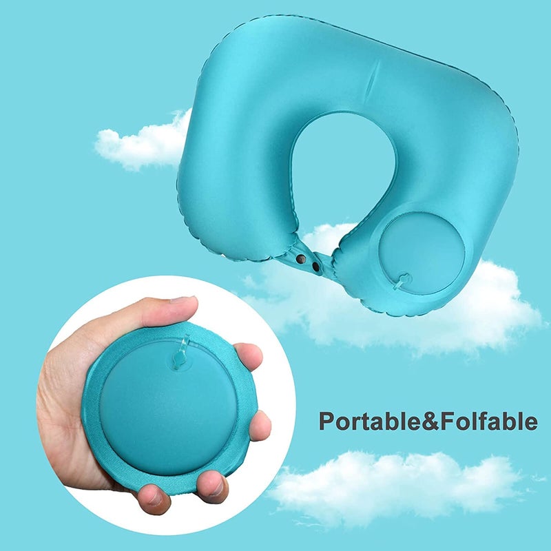 Hypexa Travel Pillows Inflatable Neck Pillow for TravelingAirplane and Office Multicolor - Image 2