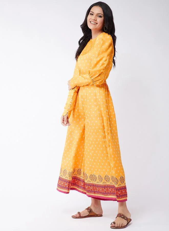 Take Two  Yellow Kasturi Digital Print Top and Palazzo Co-Ords By Pannkh for Women | Best Price UAE