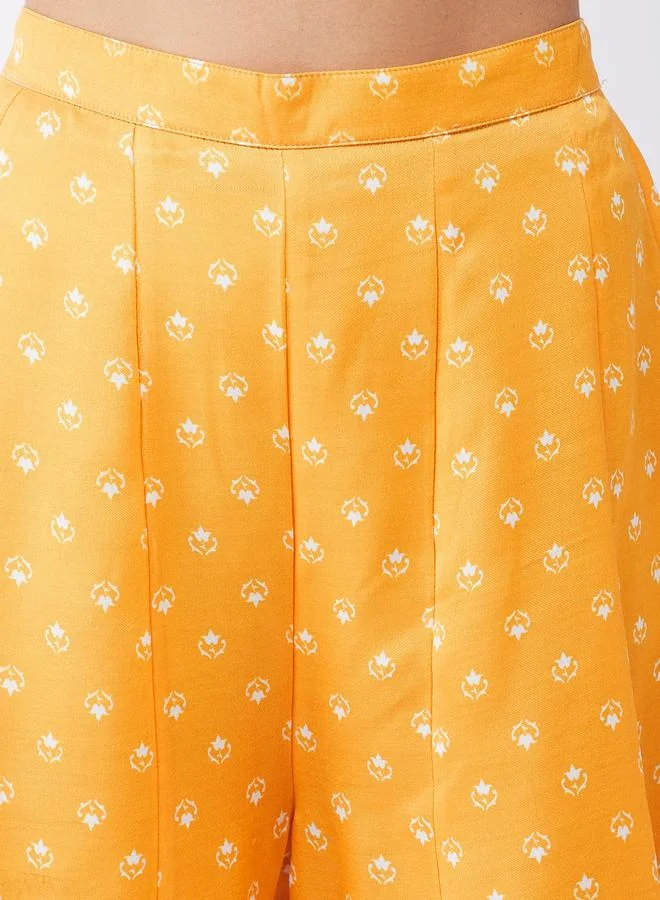 Take Two  Yellow Kasturi Digital Print Top and Palazzo Co-Ords By Pannkh for Women | Best Price UAE