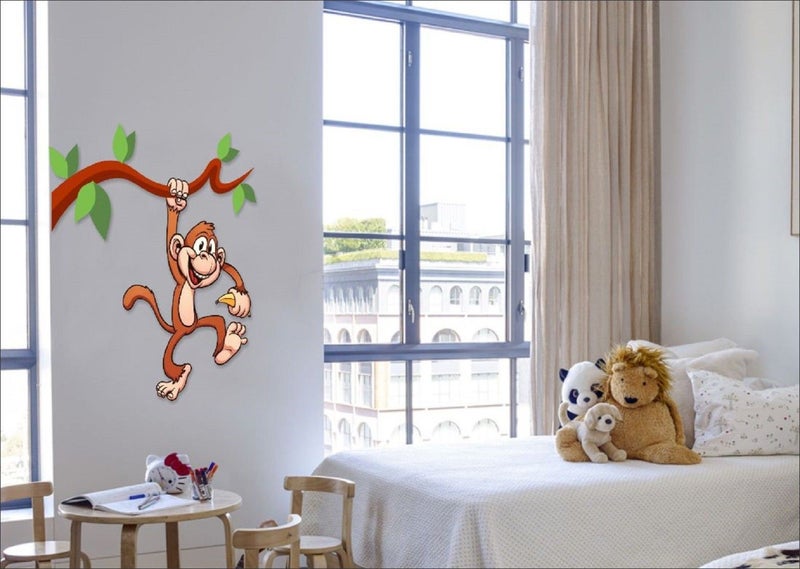 Eja Art قرد فني مع موزة يتدلى من الحائط - Image 4