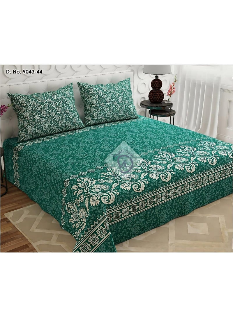Double Bed sheet Set King Size- Cotton Bedsheet Printed with Pillow Covers