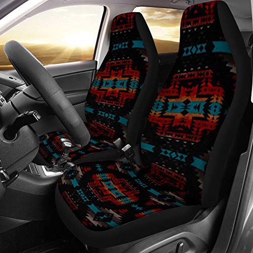 Dreaweet Navajo Print Car Seat Covers for Men Women Southwest Pattern Front Seat Protector Cover Full Set of 2pc Universal Size for Car, Truck or SUVs - Image 2