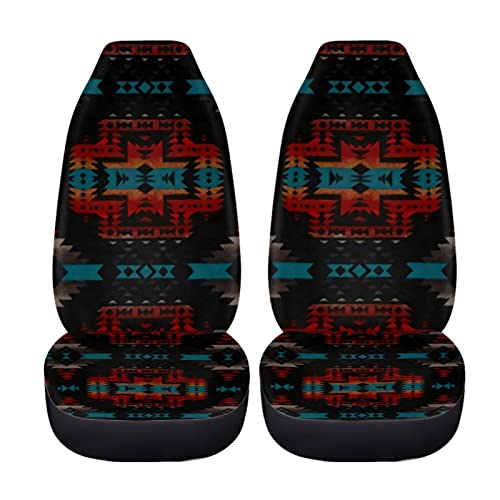 Dreaweet Navajo Print Car Seat Covers for Men Women Southwest Pattern Front Seat Protector Cover Full Set of 2pc Universal Size for Car, Truck or SUVs - Image 3