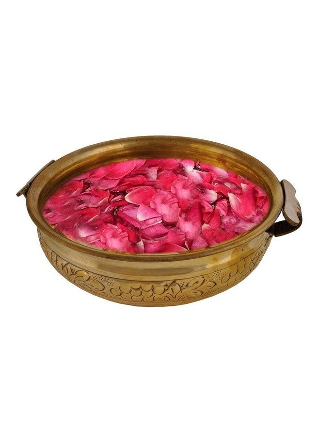 ROLIMOLI Uruli Flower Design Brass Classic Decorative Bowl ( Golden , Diameter 6inch's, Weight: 319G ) - Image 3