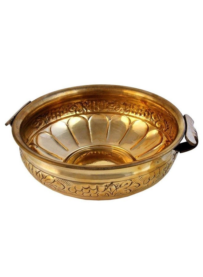 ROLIMOLI Uruli Flower Design Brass Classic Decorative Bowl ( Golden , Diameter 6inch's, Weight: 319G ) - Image 1