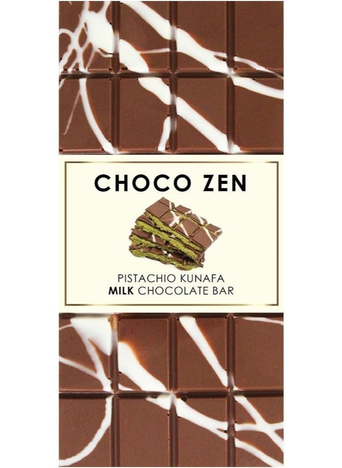 Choco Zen Premium Pistachio Kunafa Milk Chocolate Bar 100g - Image 2
