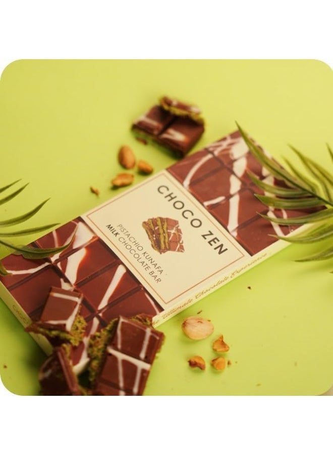 Choco Zen Premium Pistachio Kunafa Milk Chocolate Bar 100g - Image 5