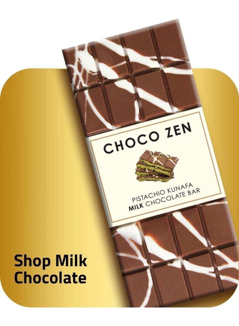 Choco Zen Premium Pistachio Kunafa Milk Chocolate Bar 100g - Image 4