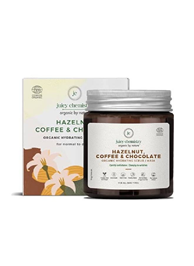 Juicy Chemistry Hazelnut Coffee & Chocolate Coffee Face Scrub for Dry Skin 75g Certified Organic Scrub for Glowing Skin for Men & Women  - Image 2