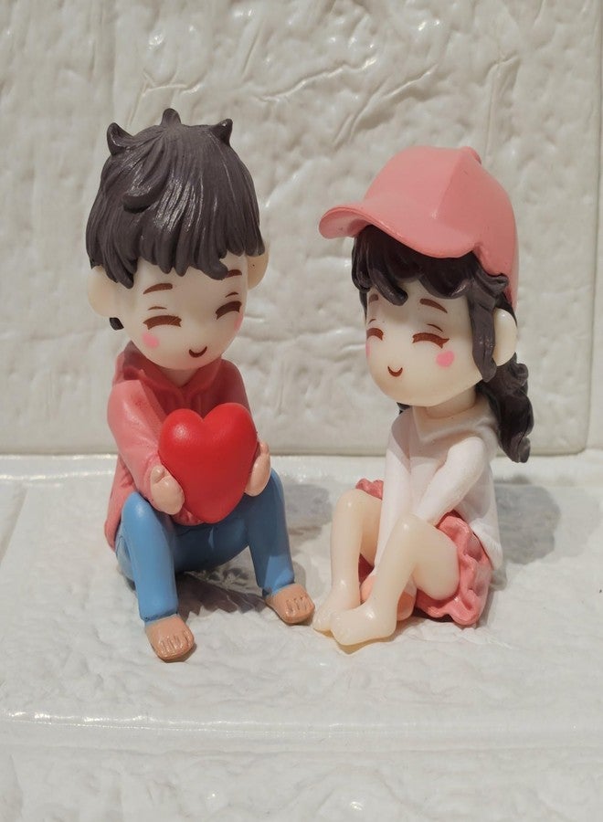 ARUNA DECOR Miniature Heart Couple Figurine for Mini Garden Dollhouse Decor Romantic PVC Love Showpiece Gift for Valentine Anniversary Home Desk Decoration - Image 1
