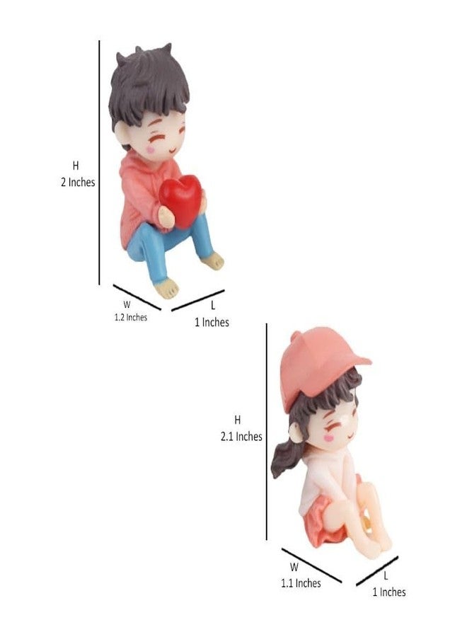 ARUNA DECOR Miniature Heart Couple Figurine for Mini Garden Dollhouse Decor Romantic PVC Love Showpiece Gift for Valentine Anniversary Home Desk Decoration - Image 3