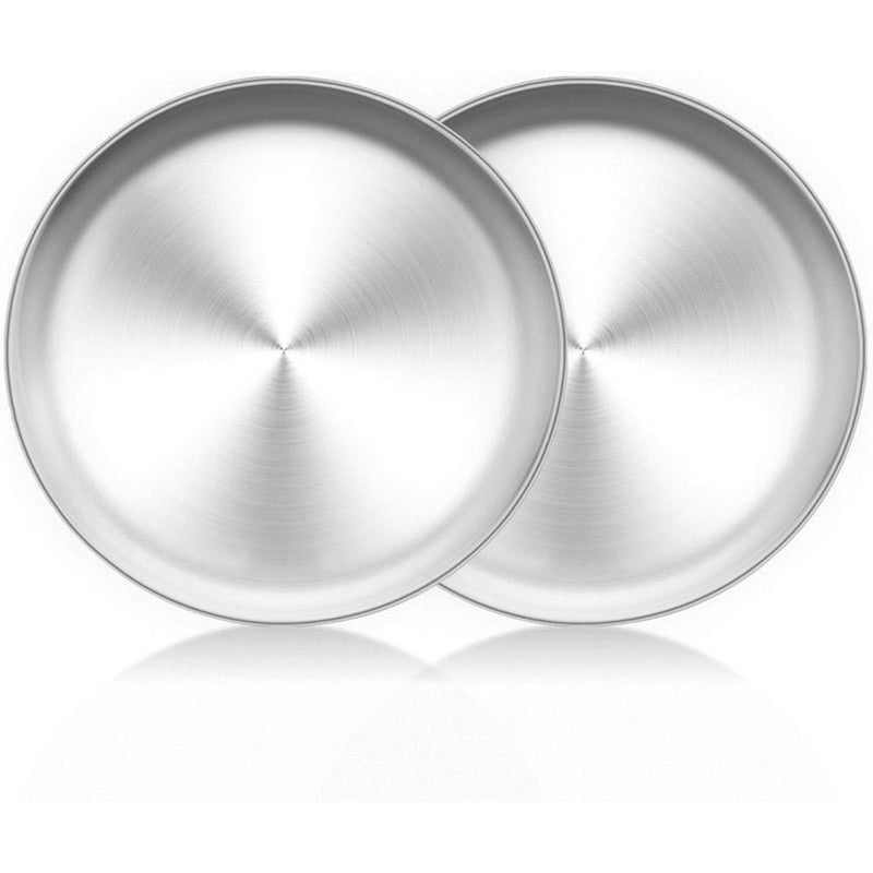 Silvery Stainless Steel 16 Inch Pizza Baking Sheet 2 Pack Oven Safe - Image 1