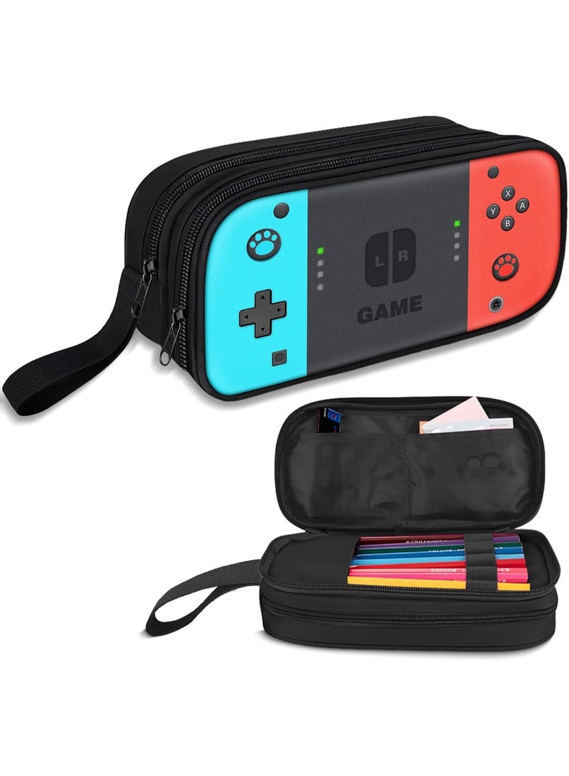 Nintendo Large Pencil Case for Boys - Boys Pencil Pouch with Zipper Compartments - Big Capacity Pen Box Gamer Pen Bag Organizer for Kids Teens School - Image 1