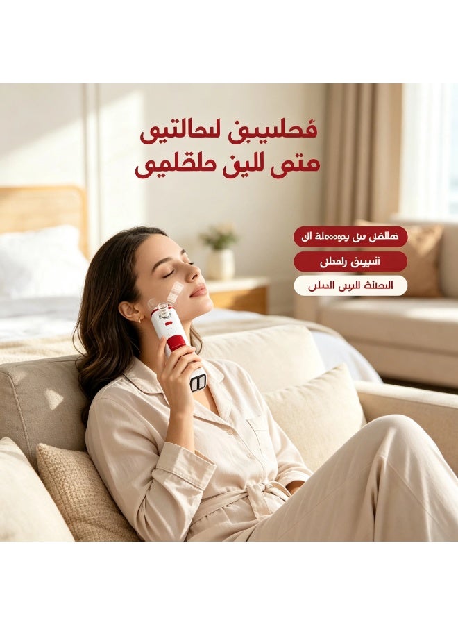 جهاز ميزوثيرابي للوجه بإبر دقيقة ضغط سلبي محمول، ماكينة حقن سيروم الوجه للاستخدام المنزلي، جهاز تجميل كهربائي بنبضات إمس لزيادة امتصاص البشرة، لتفتيح البشرة وترطيبها ومقاومة الشيخوخة وتصغير المسام - Image 3