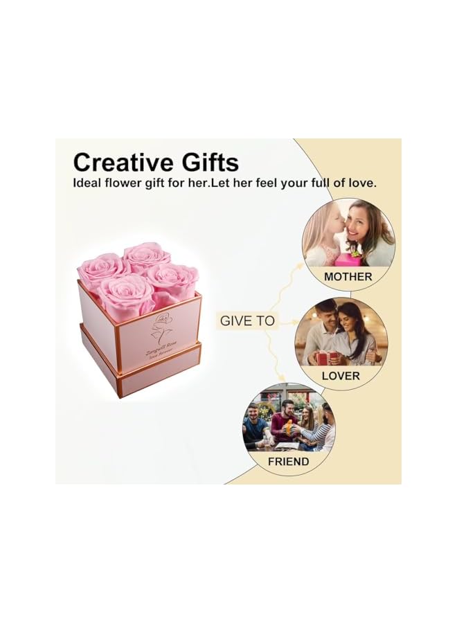 The Bros Preserved Roses in a Box,Real Roses That Last Up to 3 Years,Long Lasting Roses, Handmade,The for Valentine's Day,Christmas,Weddings,Birthday,Mother's Day,or Any Occasion (Pink) - Image 4