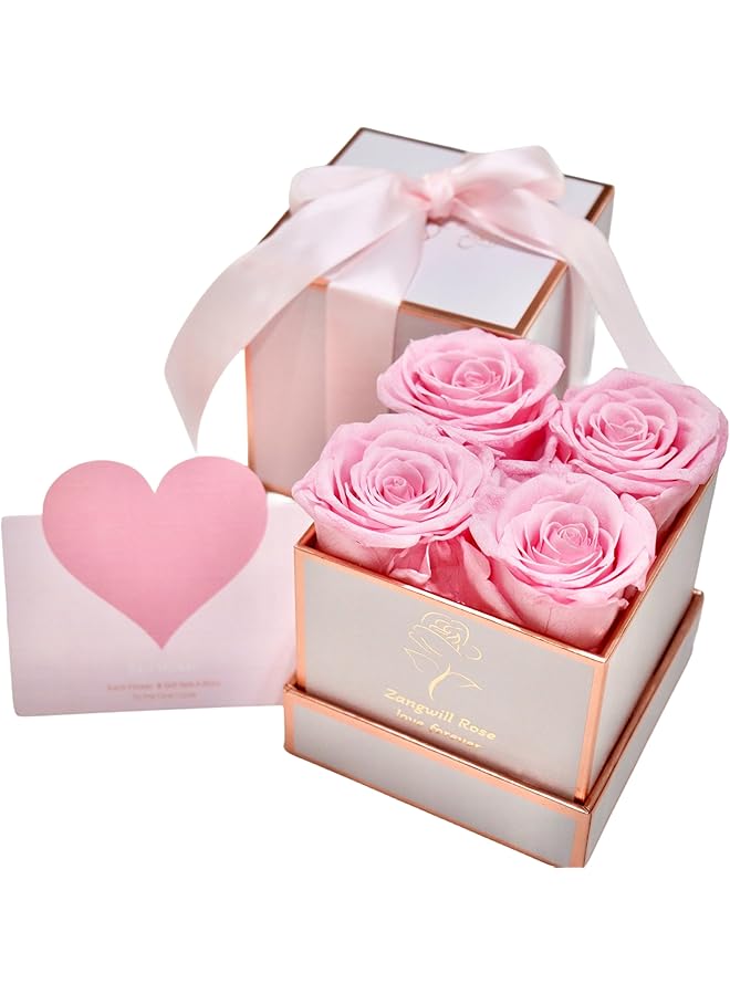 The Bros Preserved Roses in a Box,Real Roses That Last Up to 3 Years,Long Lasting Roses, Handmade,The for Valentine's Day,Christmas,Weddings,Birthday,Mother's Day,or Any Occasion (Pink) - Image 1