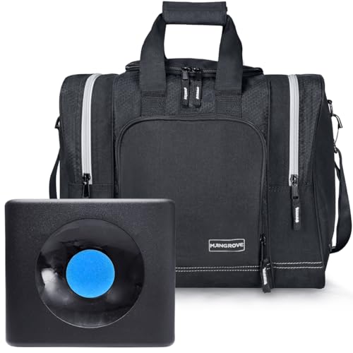 Mangrove Bowling Ball Bag for Single Ball, 2025 Bowling Bag with Plastic Ball Holder, Bowling Tote Fits Bowling Shoes Up to Mens Size 14 and Accessories (Black) - Image 1