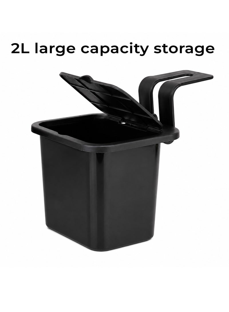 MOB 2L Car Trash Can with Lid – Leakproof Hanging Car Garbage Bin, Back Seat Headrest Organizer, Multifunction Storage Bucket for Tissue, Bottles, Mobile Phones, Cards & Accessories, Easy Clean Interior Waste Container Black ERPC17406 - Image 5