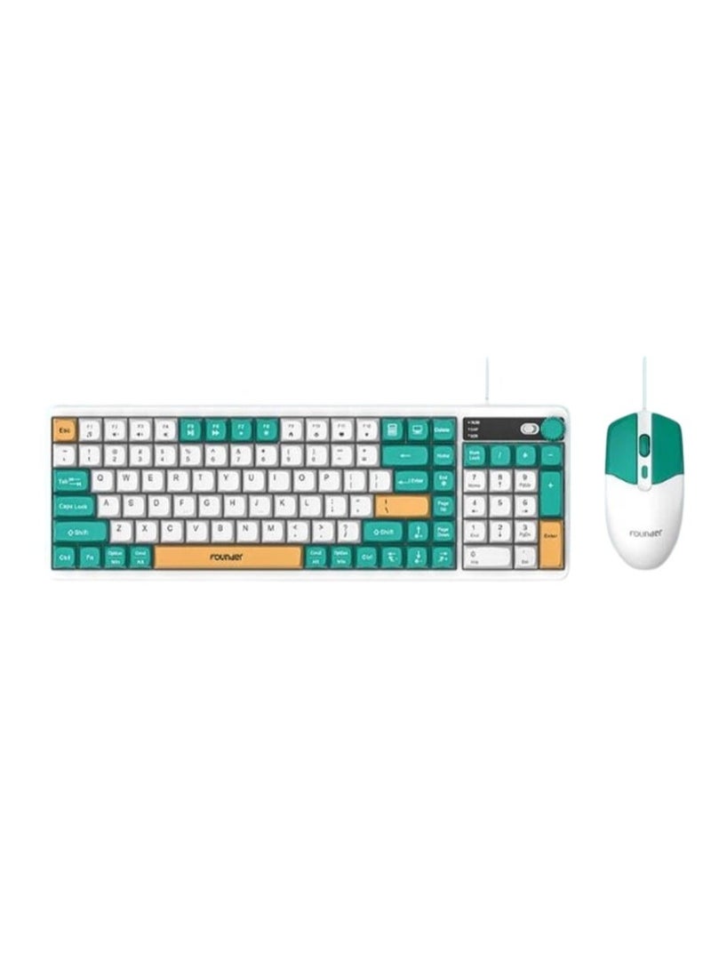 Founder KM650 Wired Gaming Keyboard and Mouse Set with Volume Knob and Ergonomic Design - Image 2