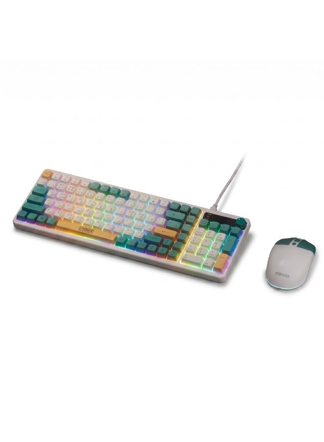Founder KM650 Wired Gaming Keyboard and Mouse Set with Volume Knob and Ergonomic Design - Image 1