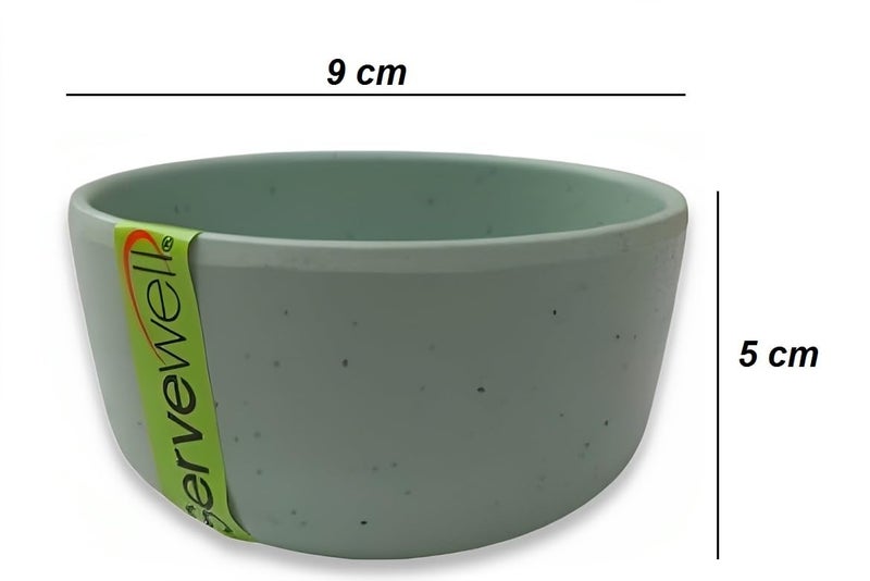 Servewell Melamine Thali Round Serving Veg BowlKatoriSet of 6Matte Finish35 Inch Green - Image 2