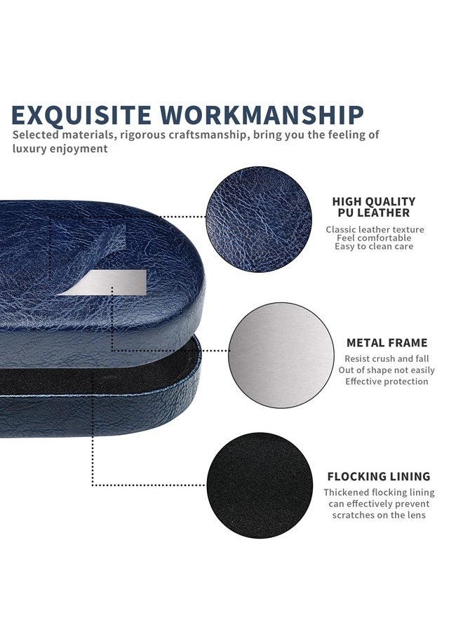 molshine Hard Shell Sunglasses Case, Classic Large Glasses Case for Women Men, Sunglass Eyeglasses (Dark Blue)  - Image 4