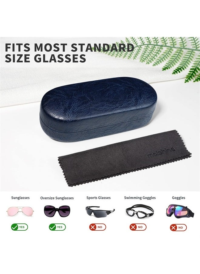 molshine Hard Shell Sunglasses Case, Classic Large Glasses Case for Women Men, Sunglass Eyeglasses (Dark Blue)  - Image 3