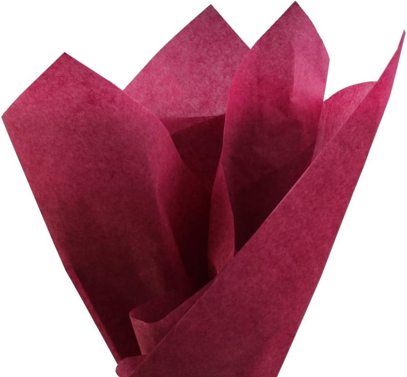PMLAND 100 Sheets Burgundy Wine Color Tissue Wrapping Paper Bulk 20 x 15 Inches for Gift Favor Bags Boxes Flowers Packaging Crafts DIY Art Projects and Party Decorations - Image 1