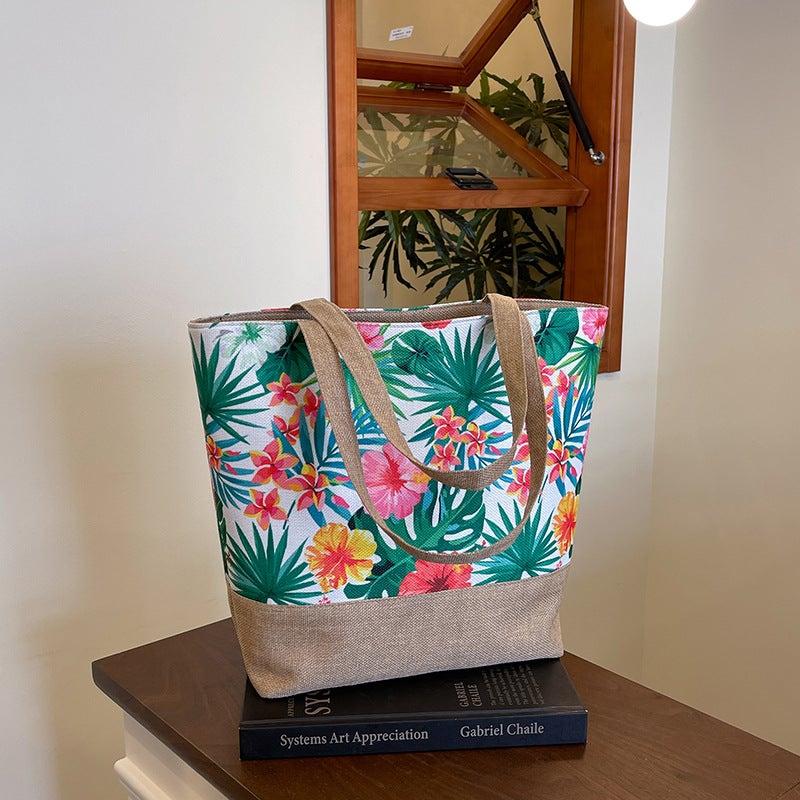New Fashion Canvas Bag Southeast Asian Literary Ladies Shoulder Bag Simple Tote Bag Large Capacity Shoulder Handbag - Image 1