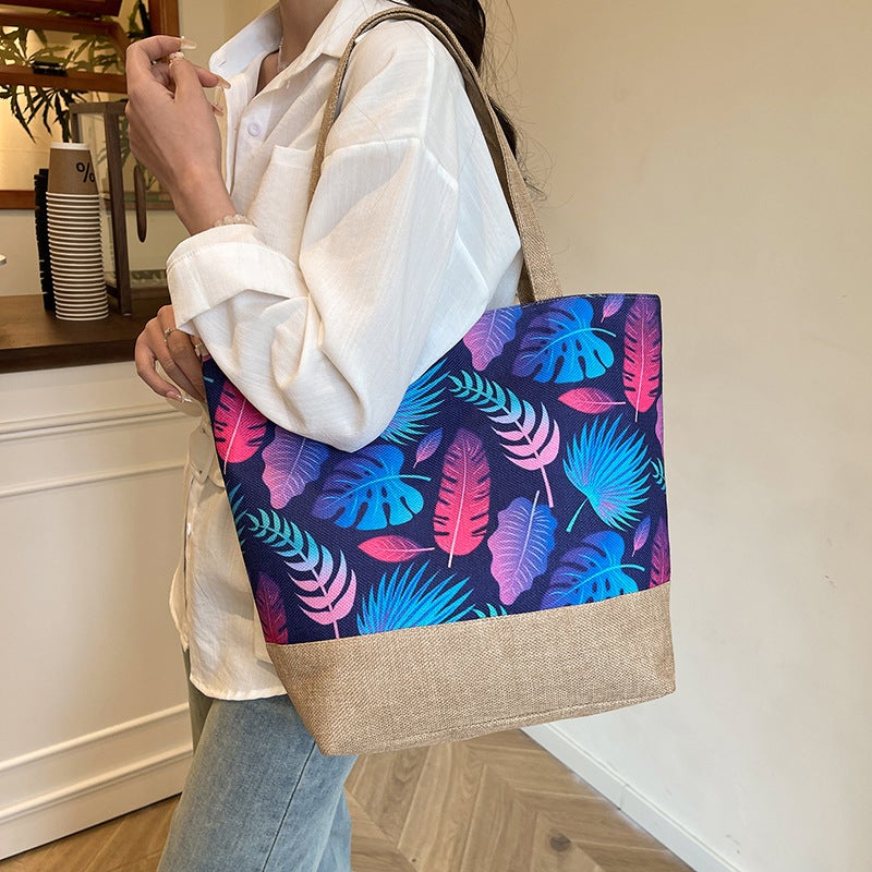 New Fashion Canvas Bag Southeast Asian Literary Ladies Shoulder Bag Simple Tote Bag Large Capacity Shoulder Handbag - Image 5