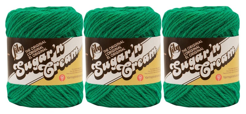 Lily Bulk Buy Lily Sugar n Cream Solids 100 Cotton Yarn 3Pack Mod Green 1223