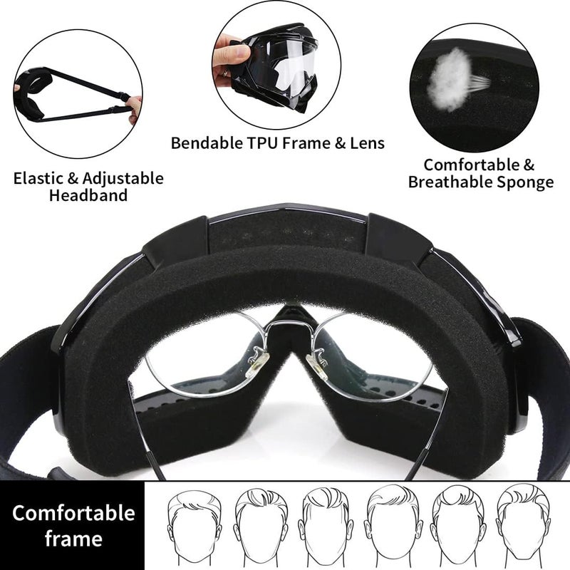 JAMIEWIN Offroad Goggles with Clear Lens - Image 4