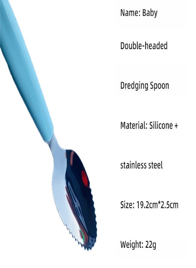 Wavva® Silicone Baby Fruit Spoon Scraper for Baby Feeding 2 in 1 Multifunction Serrated Grapefruit Fruit Spoon for Kids/Toldder. - Image 5