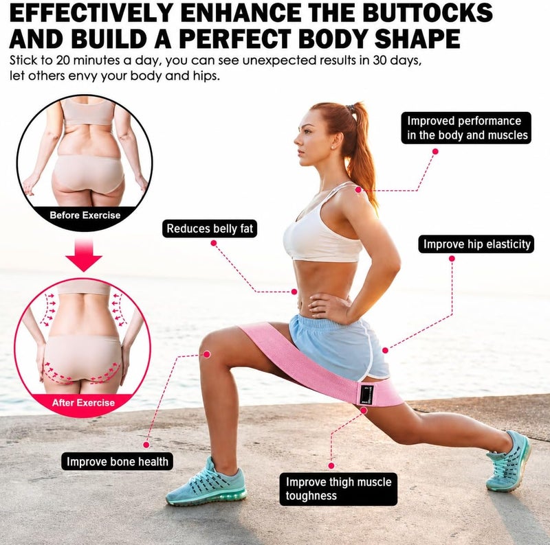 Flexi Muscles Fabric Booty Bands – 3-Level Resistance Bands for Home & Gym Fitness - Image 3