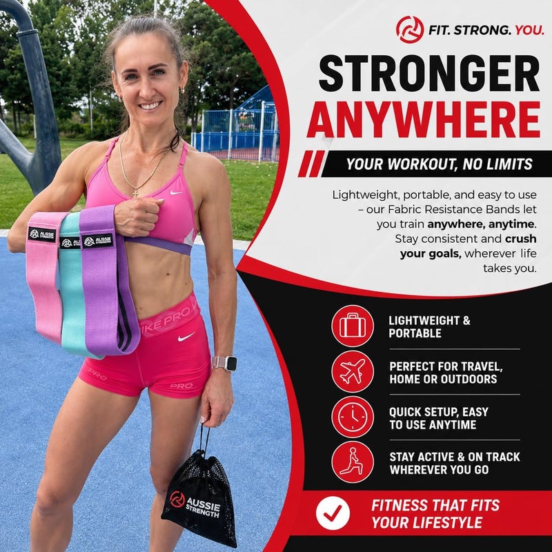 Flexi Muscles Fabric Booty Bands – 3-Level Resistance Bands for Home & Gym Fitness - Image 5