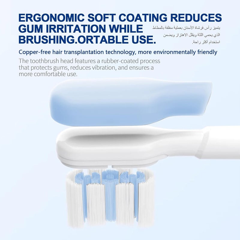 LUCKIER Electric Toothbrush – 60° Left-Right Swinging Motion, 5 Cleaning Modes, 3 Intensity Levels, 4 Replaceable Brush Heads, IPX7 Waterproof, USB Rechargeable – for Home & Travel - Image 5