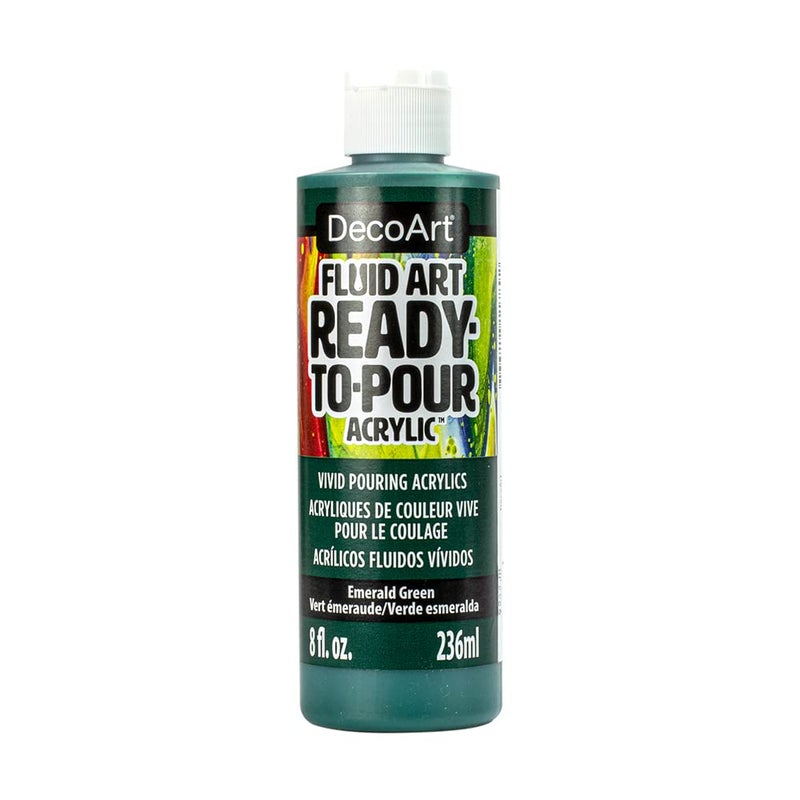 DecoArt Deco Art DFA-11 DecoArt FluidArt Ready-to-Pour Acrylic Paint 8oz-Emerald Green - Image 1