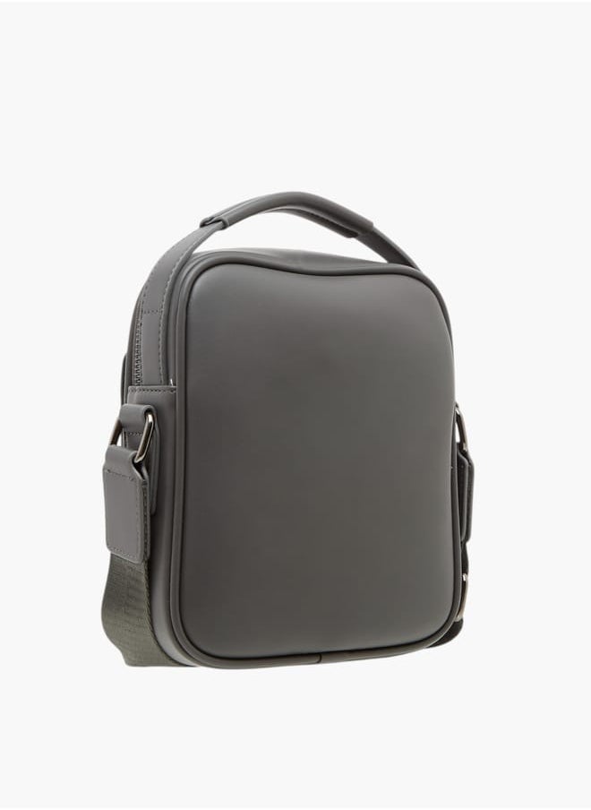 DUCHINI Mens Textured Crossbody Bag With Detachable Strap And Zip Closure  - Image 3