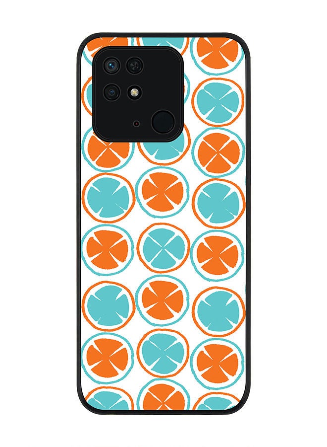 Stylizedd Rugged Black edge case for Redmi 10C 4G  Slim fit Soft Case Flexible Rubber Edges Anti Drop TPU Gel Thin Cover - Citric Circles - Image 1