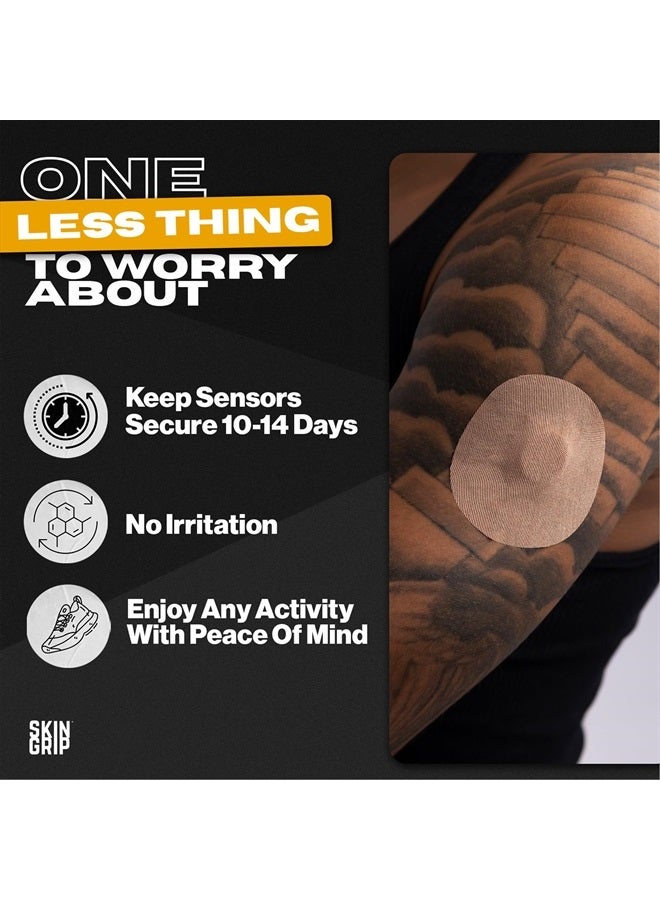 SKIN GRIP Adhesive Patches for Dexcom G7 CGM – Waterproof & Sweatproof Adhesive for 10-14 Days, Pre-Cut Adhesive Medical Tape, Continuous Glucose Monitor Sensor Cover – 20 Pack, Tan - Image 3