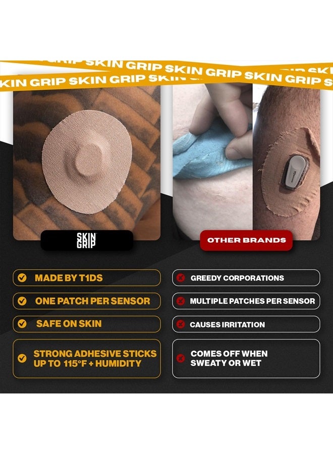 SKIN GRIP Adhesive Patches for Dexcom G7 CGM – Waterproof & Sweatproof Adhesive for 10-14 Days, Pre-Cut Adhesive Medical Tape, Continuous Glucose Monitor Sensor Cover – 20 Pack, Tan - Image 5