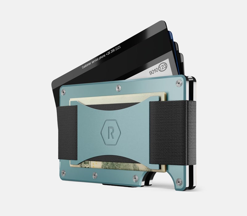 The Ridge Wallet For Women, Slim Wallet For Women - Thin as a Rail, Minimalist Aesthetics, Holds up to 12 Cards, RFID Safe, Blocks Chip Readers, Aluminum Wallet With Cash Strap (Sea Glass) - Image 3