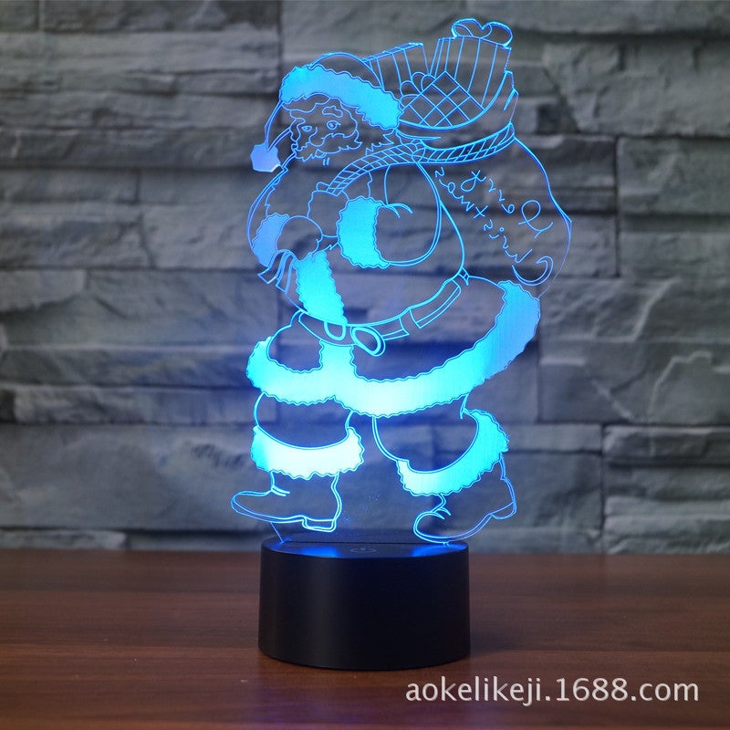 2026 New Santa Claus Colorful Gradient Light Gradient 3D Creative  Gift Light 3566 - Image 3