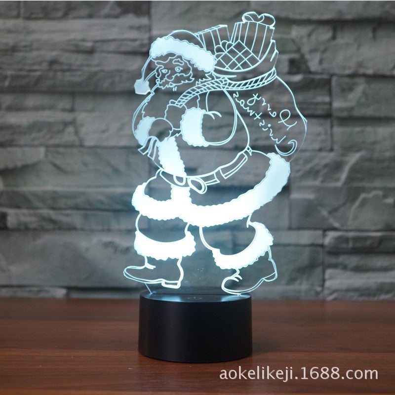 2026 New Santa Claus Colorful Gradient Light Gradient 3D Creative  Gift Light 3566 - Image 2