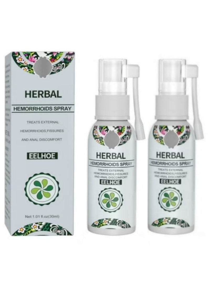 EELHOE Natural Herbal Hemorrhoids Spray – 2-Pack | 100% Natural Herbal Extract Formula for External & Internal Hemorrhoid Relief - Image 2