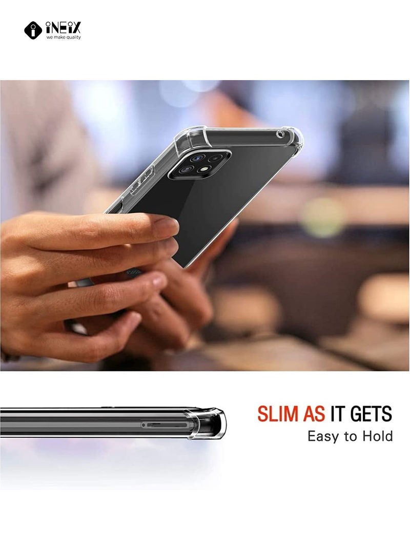 INEIX Shockproof Ultra Clear Silicone Case Cover For Samsung Galaxy A22 5G - Clear - Image 2