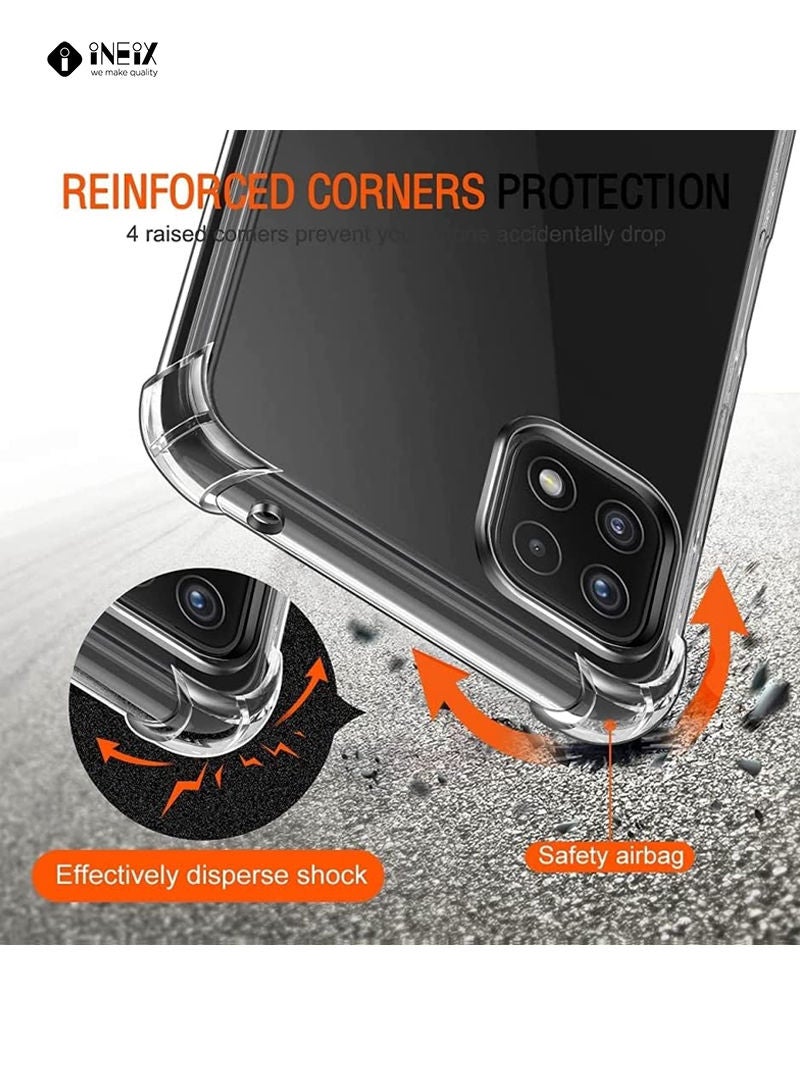 INEIX Shockproof Ultra Clear Silicone Case Cover For Samsung Galaxy A22 5G - Clear - Image 4