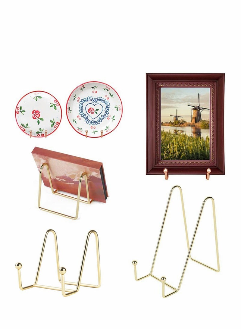 KASTWAVE 2 Pcs Book Display Rack Iron Art Display Stand Plate Dish Photo Holder Stand Picture Frames for Wedding Home Store - Image 2
