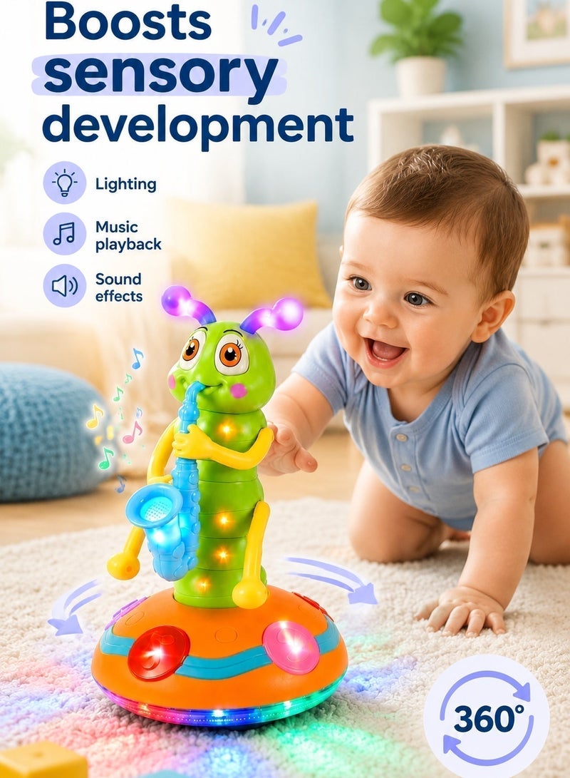 Dancing Baby Toys 6 to 12 Months, Musical, Light up, Spinning,Swing,Dance and Go Caterpillar Baby Toys, Interactive Light-up Gifts Baby Boy Toys for 1 2 3 4 5 Year Old Girls Kids - Image 1